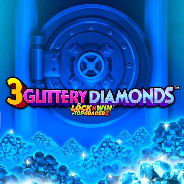 3 Glittery Diamonds online game logo by PearFiction Studios on vipsluckcasino.com