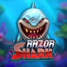 Razor Shark slot logo by Push Gaming at VipLuck CasinoRazor Shark